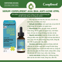 Serum Compliment AHA BHA Anti-Acne giảm mụn, mờ thâm, làm sáng da 27ml