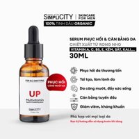 Serum phục hồi, cân bằng da đa vitamin chiết xuất rong nho cho nam Men Stay Simplicity Up Multivitamin Repair &amp; Conditioning 30ml