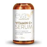 Serum sáng da mờ thâm giảm nám Eva Naturals Vitamin C Serum Plus 2% Retinol 30ml USA