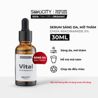 Serum sáng da mờ thâm Men Stay Simplicity Vital Facial Skin Brightening 30ml với Niacinamide 5