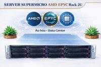 Server Supermicro Rack 2U | Dual AMD EPYC 7742 (128 Core / 256 Threads) | Main SuperMicro H12DSi-N Pcie 4.0 | Ram ECC 256GB | SSD Nvme 2Tb | Rack 2U