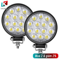 Sesong 14Led Thanh Đèn Tròn 2 Chiếc 4.5 Inch 42W 2500LM 6000K Đèn Lái Xe Cho Xe SUV Xe Tải ATV Thuyền IP67 Chống Thấm Nước