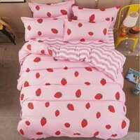 Sét 01 vỏ chăn + 02 vỏ gối + 01  gă chun poly cotton hàng nhập khẩu