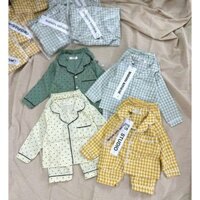 Set 02 bộ pijama dài tay cho bé trai, bé gái chất đũi xốp mềm mát