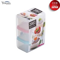 Set 03 hộp nhựa YAMADA 200ml nắp dẻo, dùng được trong lò vi sóng - nội địa Nhật Bản - 1 Set