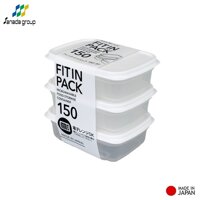 Set 03 hộp thực phẩm nắp mềm Fit in Pack hàng Made in Japan - 150ml - Trắng