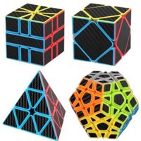 Set 04 Món Rubik Biến Thể Gift Box Pyraminx Skewb Megaminx Square-1 - Viền Carbon