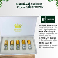 Set 05 chai tinh dầu nước hoa mini PEMIKI  dành cho nam và nữ ngọt ngào  dạng lăn 3ml thơm dai