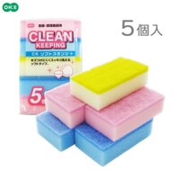Set 05 miếng rửa chén, chà nồi, chính hãng Ohe - Hàng nội địa Nhật Bản - 50314 Loại rửa ly, chén sành sứ thủy tinh