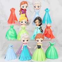 Set 06 Mô Hình Nhân Vật Công Chúa Thay Váy Trong Disney Nổi Tiếng - Cao 11cm
