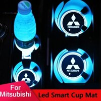 Set 1 / 2 Đế Lót Cốc Có Đèn LED Sạc USB Cho Mitsubishi Attrage Mirage G4 Triton Xpander Pajero Xpander Lancer ASX Storm Outlander