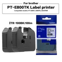 Set 1 / 2pk Tương Thích Với Máy In Nhãn brother tr-100bk tr100bk pt-e800t pt-e800tk pt-e850tkw