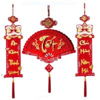 Set 1 Liễng khánh treo chữ tết 45cm + 2 dây liễng câu đối treo ĐẦU LÂN trang trí tết 2025