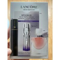 Set 1 nước hoa La vie est belle 4ml 1 mascara 2ml 1 liều 3 ngày thử serum chống nám mới nhất của Lancome Rénergie HCF tr