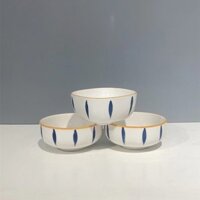 [SET 10] Bát sứ đựng gia vị, bát đựng nước chấm, chén gia vị sọc xanh đơn giản cho gia đình.