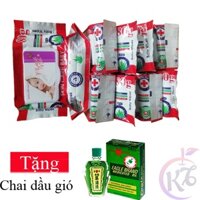 Set 10 bịch Khăn giấy ướt Baby wipes cao cấp bịch 80 tờ Tặng 1 chai dầu gió xanh