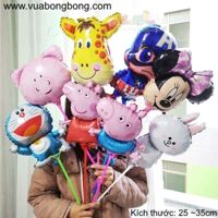 Set 10 bong bóng hình thú size mini kèm que