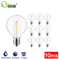 Set 10 Bóng Đèn led Dây Tóc dc3v 1w g40 e12 Bằng Nhựa Chống Vỡ Phong Cách retro Dành Cho Trang Trí Tiệc Cưới Giáng Sinh