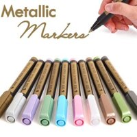 Set 10 bút nhũ Metallic color pen nét 2mm - Bút trang trí scrapbook, thiệp, album
