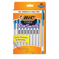 Set 10 chiếc bút bi BIC Cristal Xtra Smooth Stic màu xanh/ đen nhập Mỹ