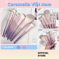 Set 10 Cọ Trang Điểm Tán Nền Phủ Phấn Đánh Kem Che Khuyết Điểm Mềm Mịn Chất Lượng Cao Caramella C355