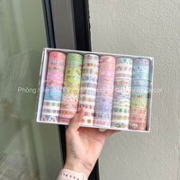 Set 10 Cuộn Washi Tape Nhiều Màu Khác Nhau
