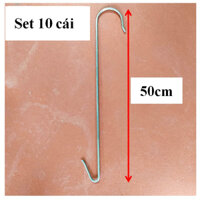 Set 10 dây móc inox 2 đầu treo chậu hoa lan, cây hoa cảnh dài 50cm