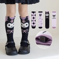 Set 10 đôi tất bốt cổ cao, tất kuromi cho bé gái, vớ chân trẻ e cao cổ dài họa tiết sanrio dễ thương