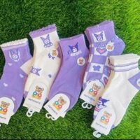 Set 10 Đôi Tất Cho Bé Gái Hình Koromi, meloly ,capibara,Cổ Vừa Cho Bé Mẫu Hót 2024