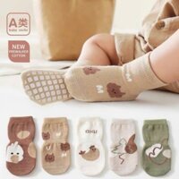 Sét 10 Đôi Tất Chống Trượt Cho Bé, Vớ Cổ Cao Nhiều Họa Tiết Xinh Bé Trai Bé Gái Từ 0-2 Tuổi, Vải Cotton Len SAU.Kids