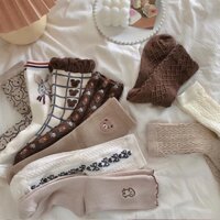 (Set 10 đôi) Tất cổ cao VINTAGE phong cách Hàn Quốc