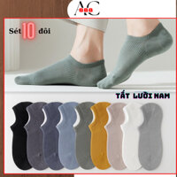 Sét 10 đôi tất lười nam nữ siêu thấm mồ hôi thông thoáng 10 màu T112
