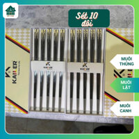 Sét 10 Đũa Ăn Cơm Inox 316 Kailer Cao Cấp - Đũa Inox Chống Trượt  Chống Mốc, Chống Trơn Trượt - Bephome