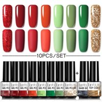 Set 10 gel sơn móng tay nhiều màu sắc tùy chọn phong cách Giáng Sinh độc đáo (for nails)