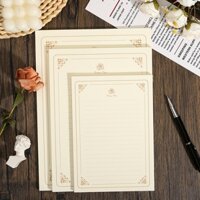SET 10 GIẤY VIẾT THƯ CÓ DÒNG KẺ 100GSM PHONG CÁCH VINTAGE T.CRAFT HOUSE
