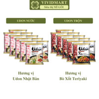 [SET 10 GÓI] - ACECOOK - Mì Udon Sưkisưki 2 vị: hương vị Nhật Bản và Udon trộn vị bò xốt Teriyaki (75-82g/gói)
