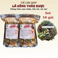[Set 10 gói] Lá xông thảo mộc xông tắm sau sinh, tắm tẩy uế, xả xui, xả phong long Tuệ Linh