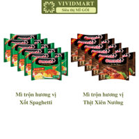[SET 10 GÓI]  - MASAN - Mì gói trộn Omachi 2 vị: Spaghetti, Thịt xiên nướng (82- 91g/gói) - Omachi mì gói trộn