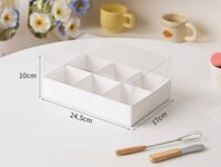 Set 10 hộp cupcake thấp đế giấy gấp 17x24.5x10cm - 6 ngăn.