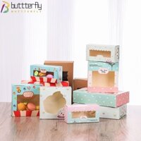Set 10 Hộp Giấy Đựng Bánh Trung Thu 6 Ngăn Họa Tiết Bướm
