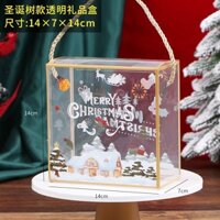 set 10 hộp pet noel 14x14x7 cm đựng bánh kẹo