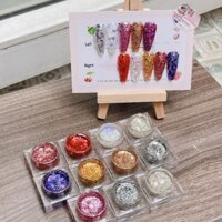 Set 10 hủ gel nhũ kim tuyến hạt to ANNIES siêu sáng lấp lánh trang trí móng tay nail ( tặng kèm bảng màu )