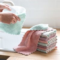 Set 10 khăn lau chén bát 2 mặt xanh hồng  ( T2000 cái )