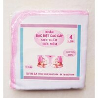 Set 10 khăn xô rửa mặt siêu mềm, khăn xô trắng rửa mặt xuất Nhật nhiều mẫu - Khăn 4 lớp