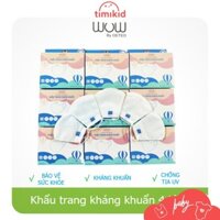 Set 10 khẩu trang cho bé 4 lớp kháng khuẩn WOW by OETEO chất liệu vải không dệt Cho Bé 4-6 Tuổi