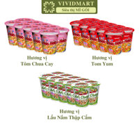 [SET 10 LY] - ACECOOK - Mì ly Handy Hảo Hảo 3 vị: Tôm chua cay, Tomyum và lẩu nấm thập cẩm chay -66g-67g