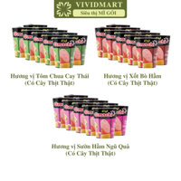 [SET 10 LY] - MASAN - Mì ly Omachi có CÂY THỊT THẬT 3 vị: Sốt/ Xốt Bò Hầm, Sườn Hầm Ngũ Quả, Tôm Chua Cay (111-114g/ly)