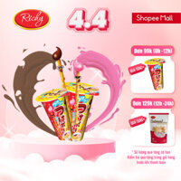 Set 10 ly Wismo Richy kem socola dâu (35g/ly) bánh que chấm kem