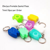 Set 10 Móc Khóa Hình Chiếc Răng Nhiều Màu Sắc Dental Floss Key Chain