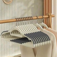 Set 10 Móc Quần Áo Chống Tuột Nhựa PVC Chịu Lực Tốt